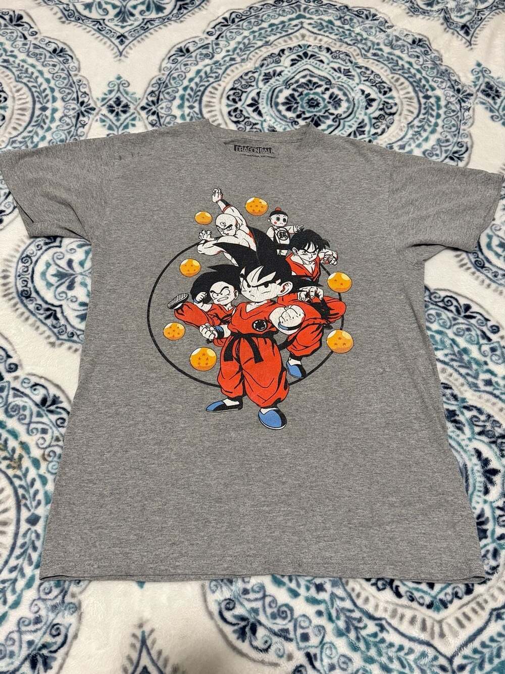 Dragon Ball Kids Goku Tien Chiaotzu Yamcha Graphic T-Shirt Gray Size Small S
